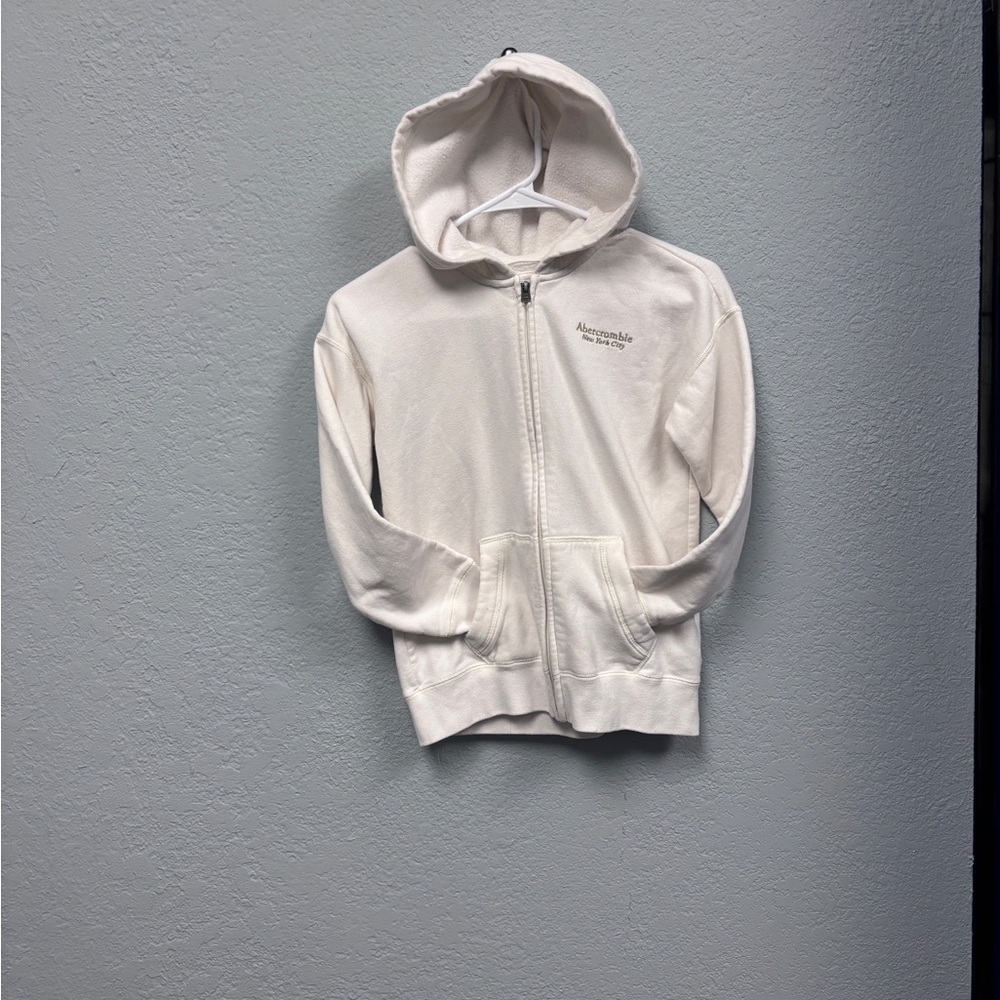 Abercrombie Kids 9-10yo Soft White/Cream Full Zip Hoodie, EUC - Picture 13 of 13